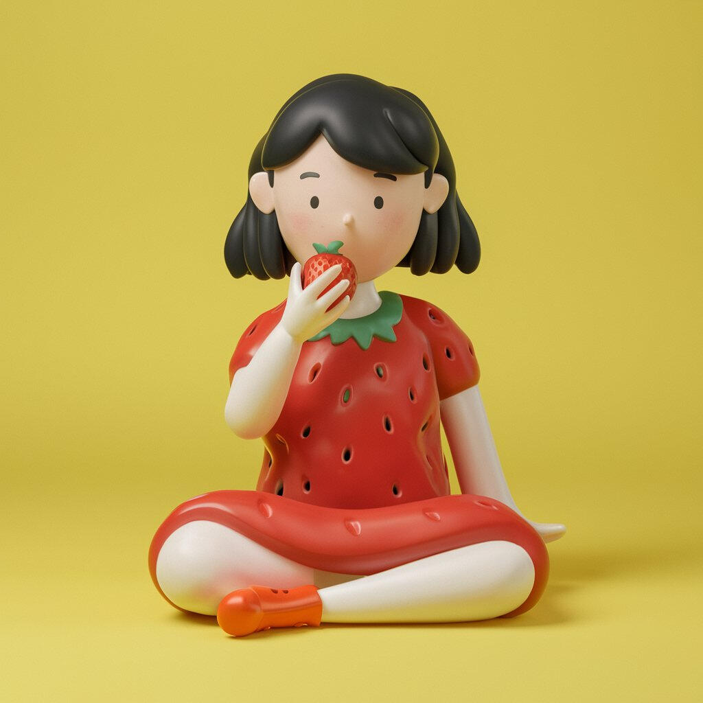 Girl with Strawberry, 2024. Parisa Mousvi. MIME: image/jpeg, Token: FA2, Storage: IPFS, Contract: KT1...